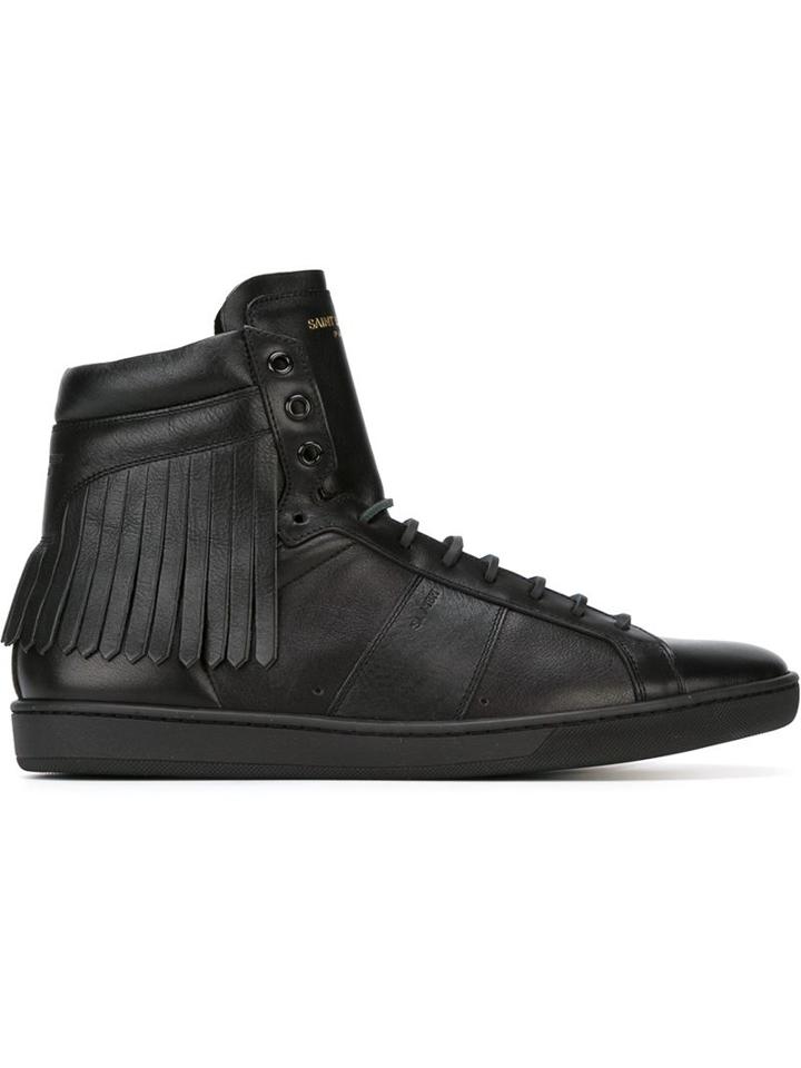 Saint Laurent Court Classic Hi-tops, Men's, Size: 40, Black, Calf Leather/rubber