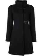 Fay Funnel Neck Coat, Women's, Size: Large, Black, Acrylic/polyamide/acetate/virgin Wool