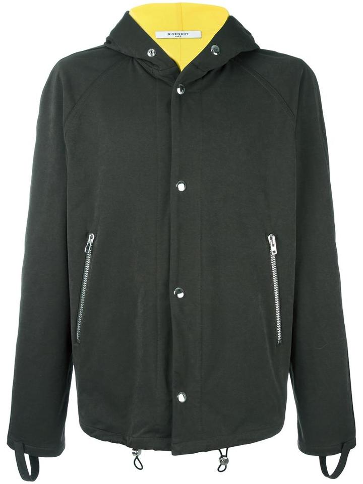 Givenchy Colour Block Hooded Jacket, Men's, Size: Xl, Green, Cotton/polyester/polyamide