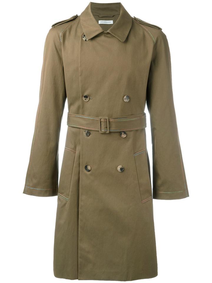 J.w.anderson Classic Trench Coat, Men's, Size: 46, Green, Cotton/polyamide/viscose