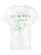 Off-white Face Print Sheer T-shirt, Men's, Size: Medium, White, Silk/polyamide/polyester