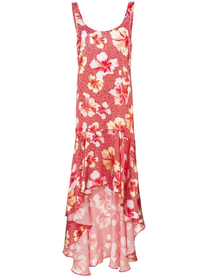 Onia Martine Hibiscus-print Silk Dress - Red