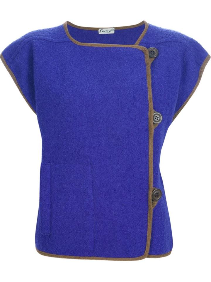 Krizia Vintage Contrast Cap Sleeve Sweater