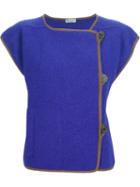 Krizia Vintage Contrast Cap Sleeve Sweater