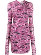 Isabel Marant Printed Ruched Dress - Pink
