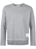 Thom Browne Round Neck Sweatshirt, Men's, Size: 4, Grey, Cotton