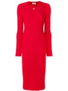 Courrèges Ribbed Knitted Dress - Red