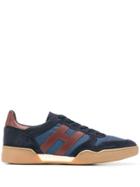 Hogan Logo Print Low Top Sneakers - Blue