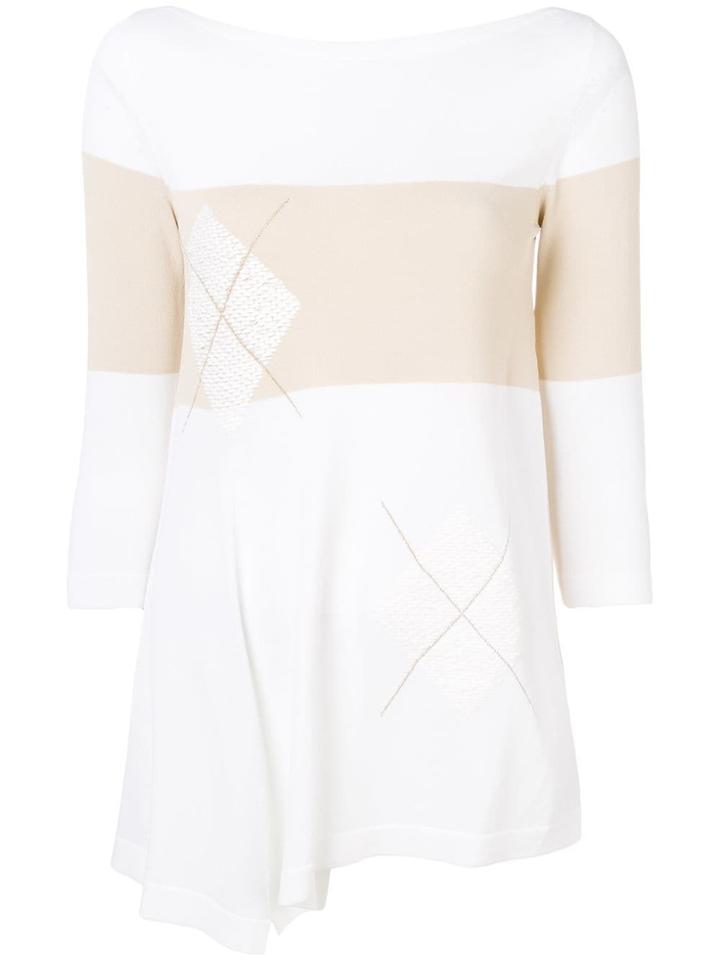 D.exterior Colour Block Sweater - Neutrals