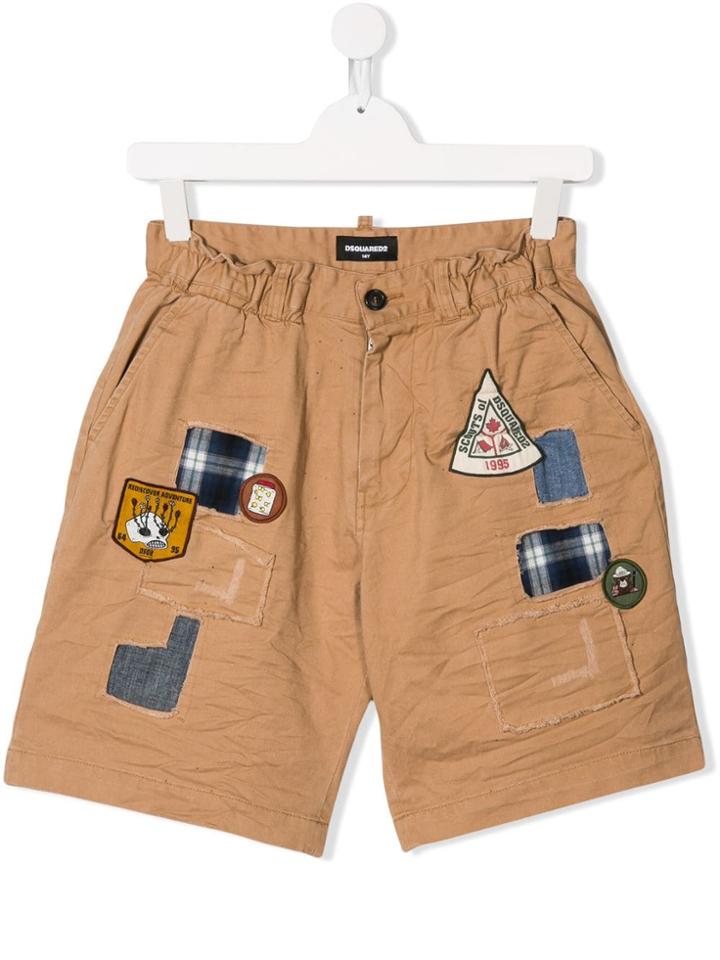 Dsquared2 Kids Multi Patch Short - Neutrals