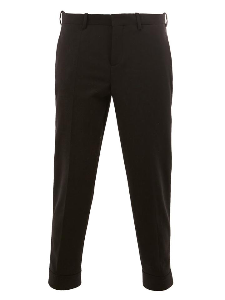 Neil Barrett Cropped Tailored Trousers, Men's, Size: 48, Black, Polyester/spandex/elastane/virgin Wool