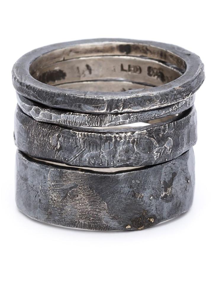 Lee Brennan Design Set Of Embossed Rings