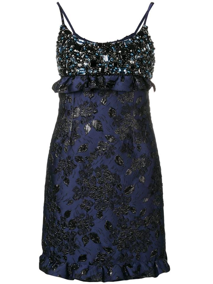 Prada Embellished Mini Dress - Blue