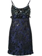 Prada Embellished Mini Dress - Blue