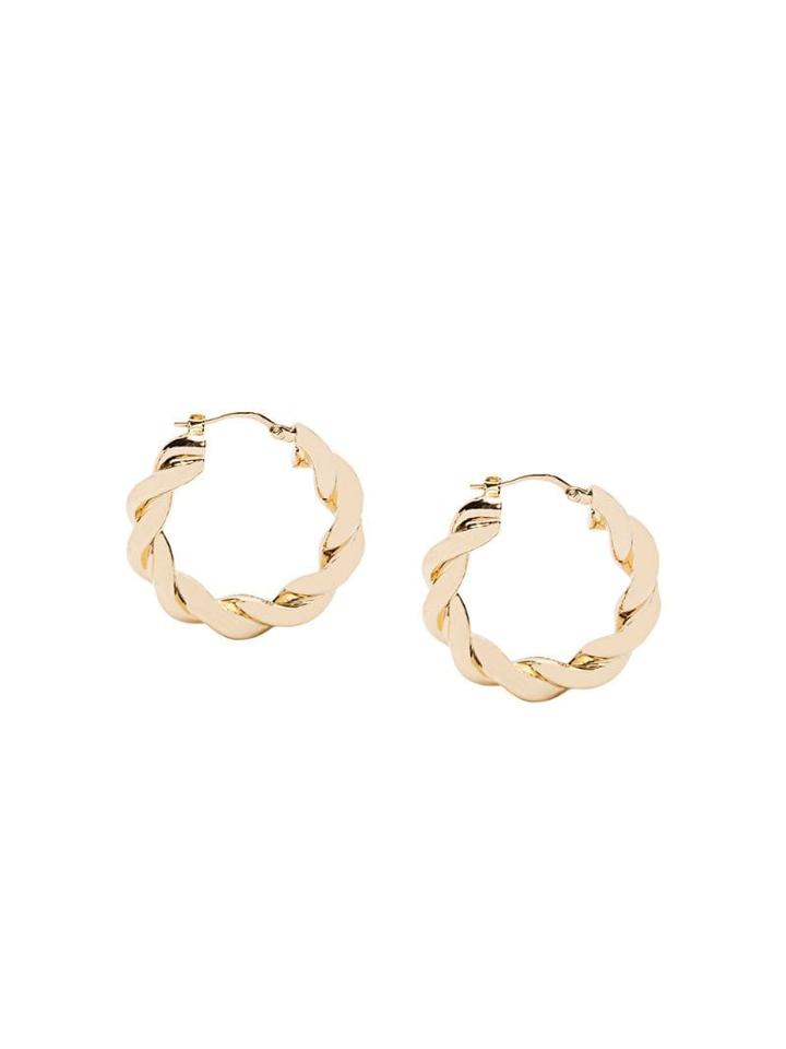 Jw Anderson Twisted Hoop Earrings - Gold
