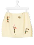 Elisabetta Franchi La Mia Bambina Sequin Embellished Skirt - Yellow &