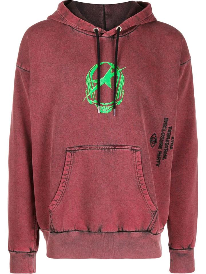 Diesel Graphic Print Hoodie - Red