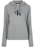 Ck Jeans Drawstring Logo Hoodie - Grey