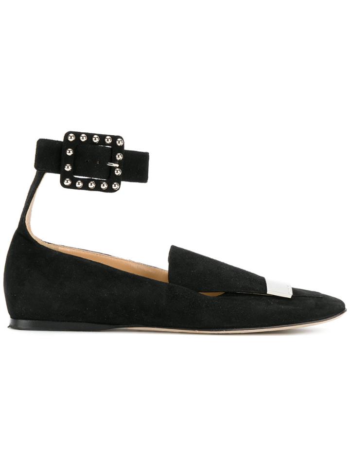 Sergio Rossi Buckled Flats - Black