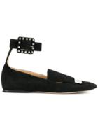 Sergio Rossi Buckled Flats - Black