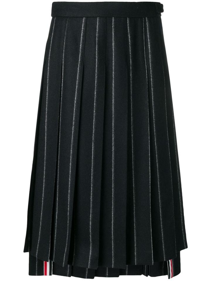 Thom Browne Shadow Stripe Flannel Skirt - Blue