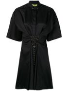 Versace Jeans Lace-up Detail Shirt Dress - Black