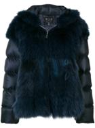 Cara Mila Maira Detachable Fur Jacket - Blue