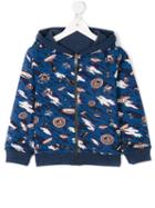 Paul Smith Junior - Ufo Print Hoodie - Kids - Cotton/spandex/elastane - 6 Yrs, Blue