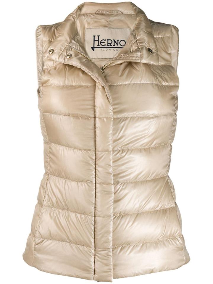 Herno Zipped Padded Gilet - Neutrals