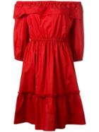 Philosophy Di Lorenzo Serafini Off Shoulder Dress, Women's, Size: 42, Red, Cotton