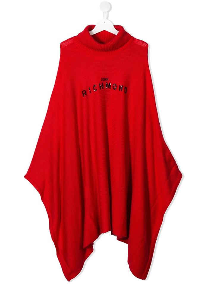 John Richmond Junior Logo Print Cape - Red