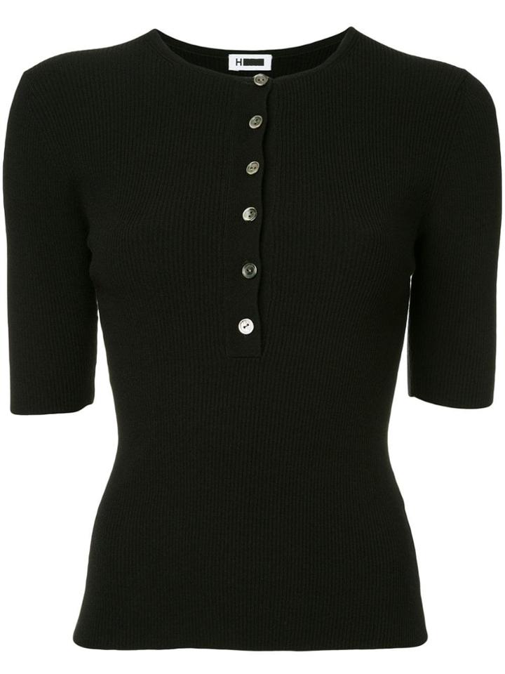 H Beauty & Youth Ribbed Top - Black