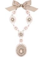 Lanvin Vintage Beaded Medallion Long Necklace - Pink & Purple