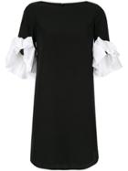 Paule Ka Ruffle Sleeve Dress - Black