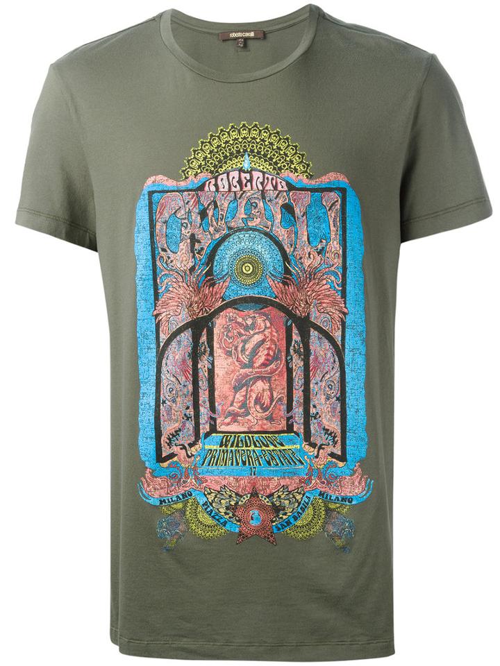 Roberto Cavalli 'wild Love' T-shirt, Size: Xxl, Green, Cotton