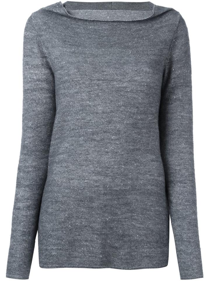 Stella Mccartney Draped Boat Neck Jumper, Women's, Size: 40, Grey, Viscose/virgin Wool
