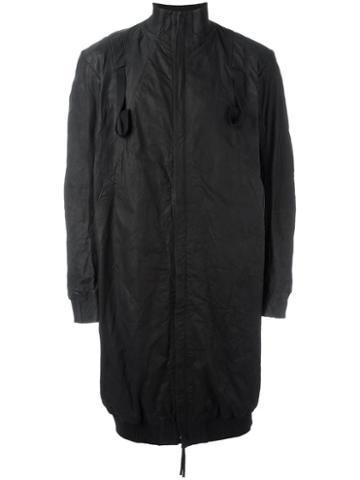 Boris Bidjan Saberi Long Zipped Jacket, Men's, Size: Xl, Black, Cotton/calf Leather