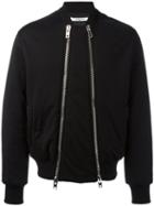 Givenchy Double Zip Bomber Jacket, Men's, Size: Large, Black, Cotton
