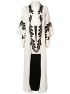 Oscar De La Renta Long Embroidered Kimono-coat - White