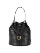 Furla Croco-effect Bucket Bag - Black
