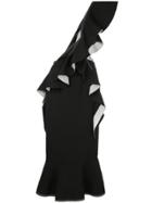 Irene Natalie Asymmetric Ruffled Dress - Black
