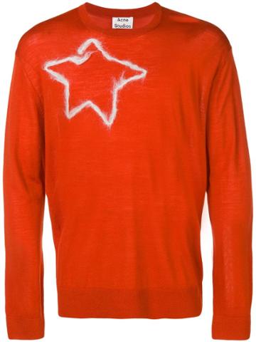 Acne Studios Star Crew Neck Sweater - Orange