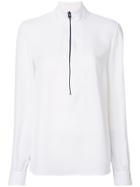 Tom Ford Zip Front Blouse - White