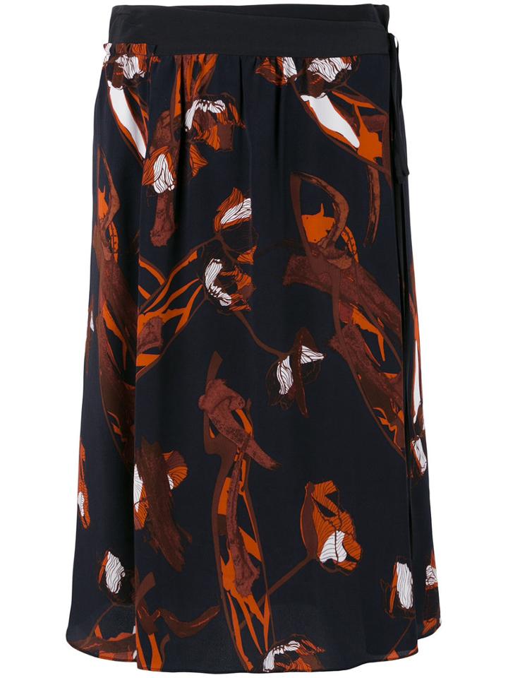 Dorothee Schumacher - Printed Midi Skirt - Women - Silk/polyester/viscose - 1, Blue, Silk/polyester/viscose
