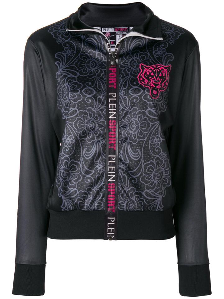 Plein Sport Graphic Print Sweat Jacket - Black