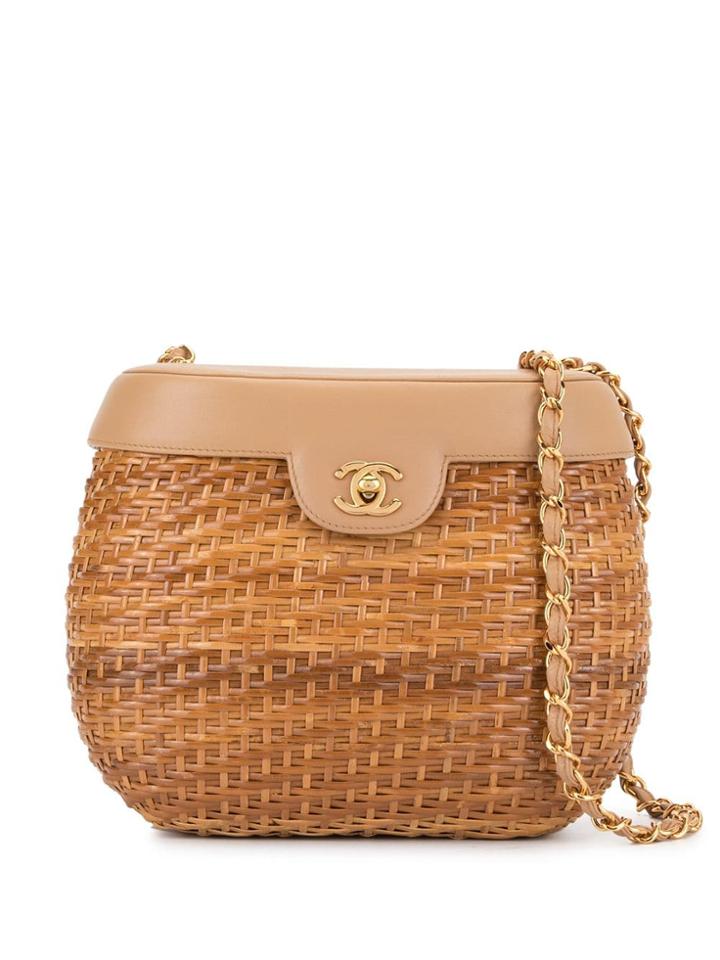 Chanel Pre-owned Basket Style Shoulder Bag - Beige, Brown
