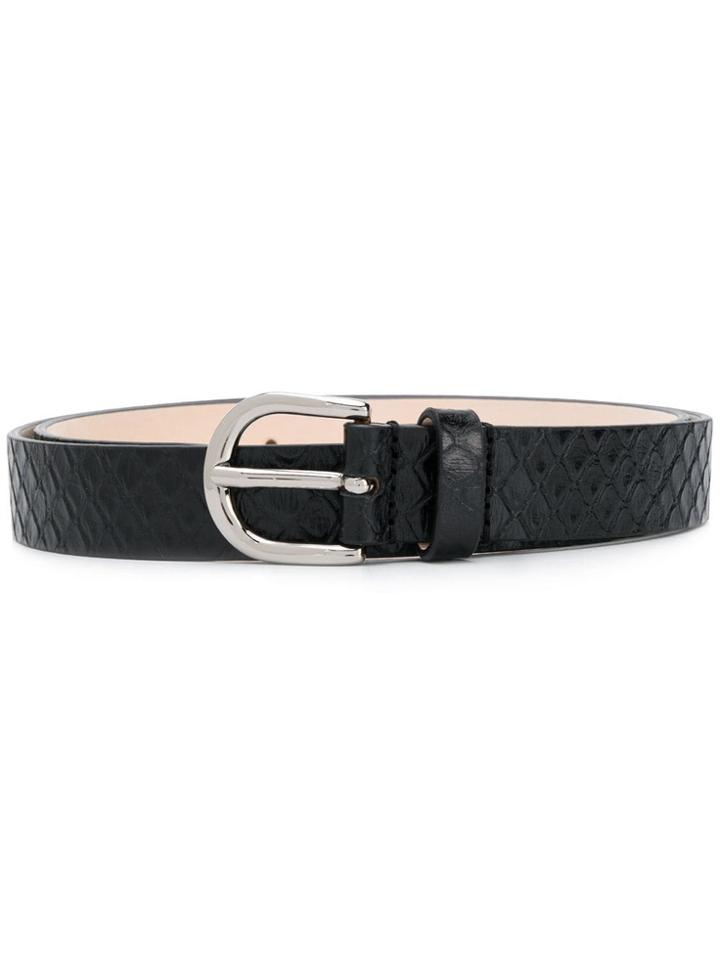 Isabel Marant Snakeskin Effect Belt - Black