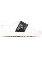 Valentino White Leather Open Panther Sneakers