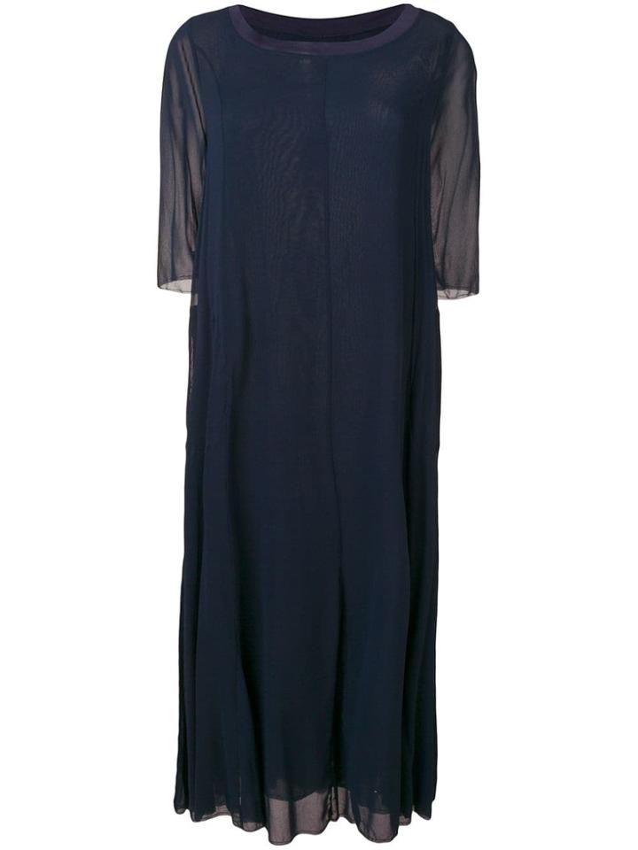 Kristensen Du Nord Sheer 3/4 Sleeve Dress - Blue