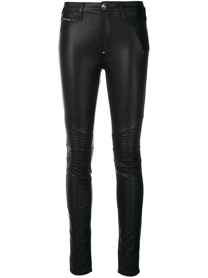 Philipp Plein Faux Leather Skinny Trousers - Black